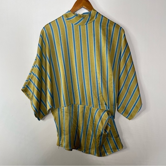 Stelen Striped Faux Side Knot Blouse Size Small - Picture 1 of 5